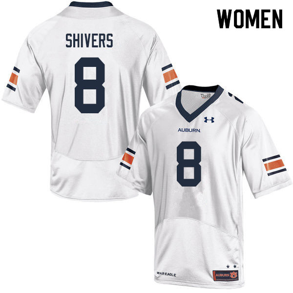 Women #8 Shaun Shivers Auburn Tigers College Football Jerseys Sale-White